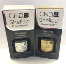 CND Shellac Original Gel Top Coat Base Coat 0.25oz Duo Pack Gel UV Soak Off