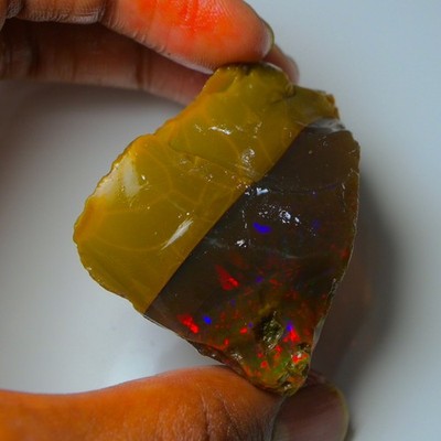 Ethiopian Oil Opal Specimen  151.45  cts Natural Rough Gemstone - Fire Opal Roug