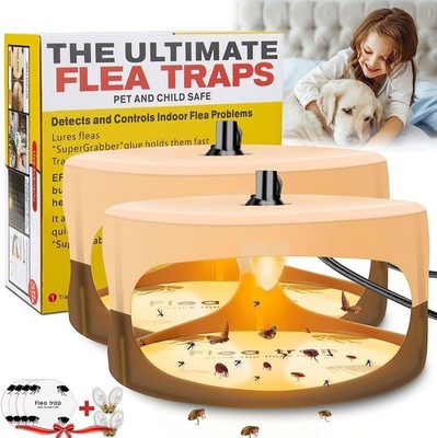 2 Stk Elektronische Flohfalle Mörder Lampe Sticky Flea Bed Bug Trap Pad Odorless