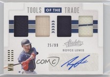 2020 Absolute Tools of the Trade 4 Swatch Signatures 25/99 Royce Lewis Auto sd0