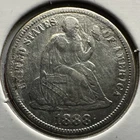 1888 Philadelphia Mint Seated Liberty Dime 10C 90% Silver VF Details