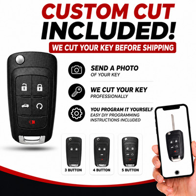Cut Remote Flip Key  CHEVY Equinox 2011-2018|Send Key Photo|DIY program