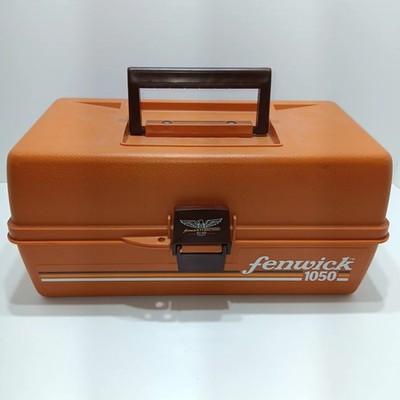 Vintage Orange FENWICK 1050 FISHING Tackle box, 2 trays