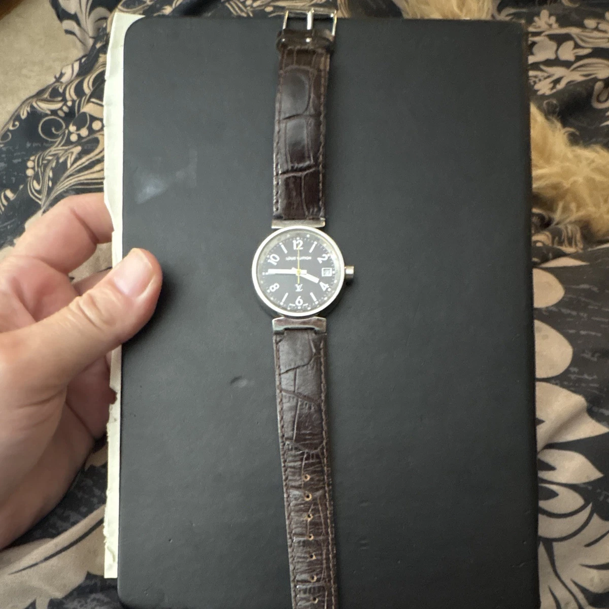LOUIS VUITTON Tanbur slim QA137 black Dial Quartz Ladies Watch_882859 Louis Vuitton Leather Analog Wristwatches for sale | eBay main image 3