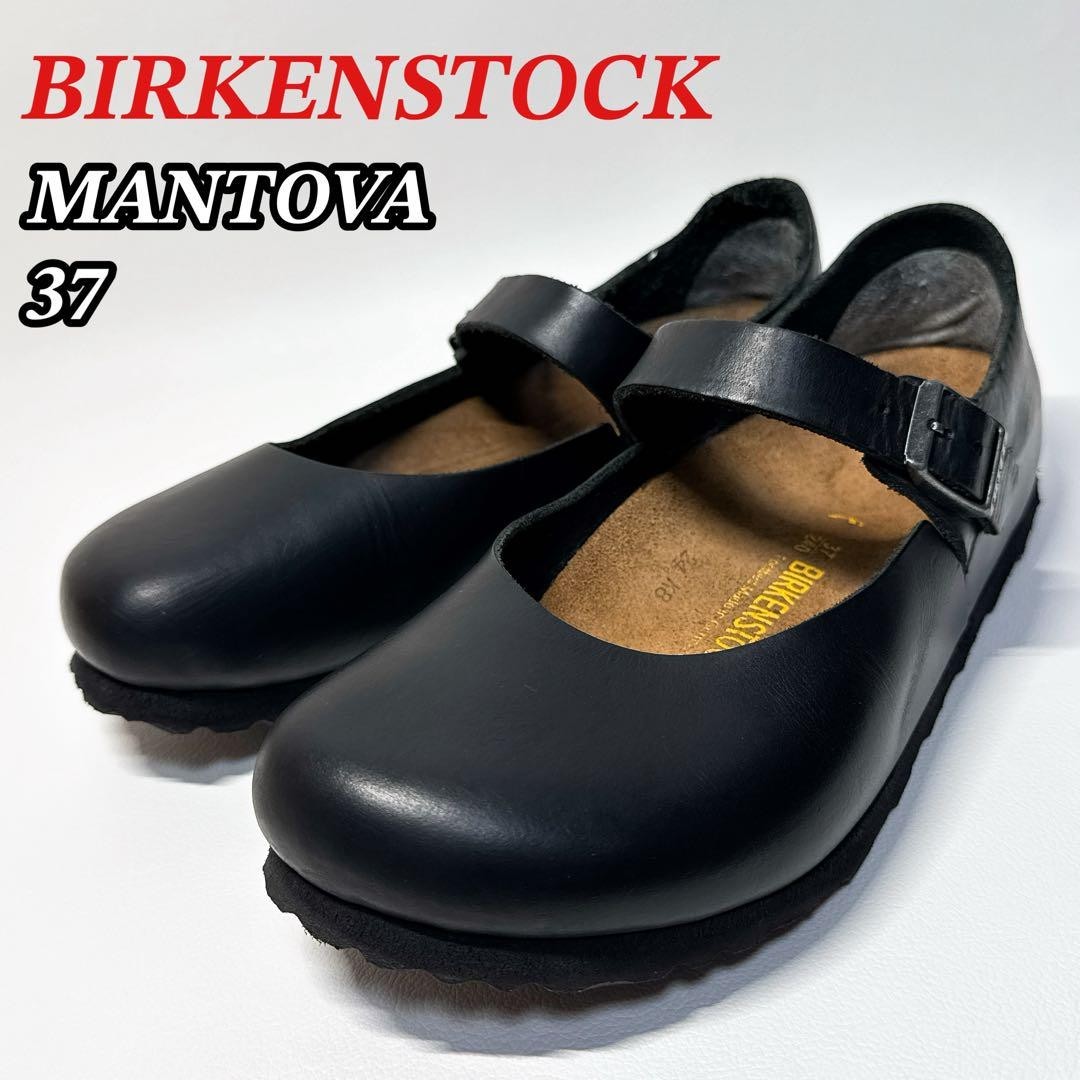 ビルケンシュトック マントバ 37 24㎝ BIRKENSTOCK Mantova Mary Jane Strap Shoes Leather Black