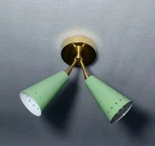 Mid Century Italian Brass Diabolo Double Wall Sconce Christmas Gift