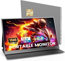 FHD 1080P 15.6 Inch Ultra-Slim Portable Monitor with USB-C Mini-HDMI Dual Speake