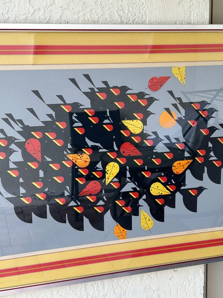 Serigrafía Charley Harper de colección "Birds of a Feather" ~ 1974 ~ 1630/2000 firmada L@@K Foto 2 de 4