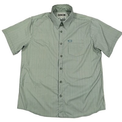 Dixxon The Benny Party Shirt Mens XL Green White Triple Stripe Short Sleeve