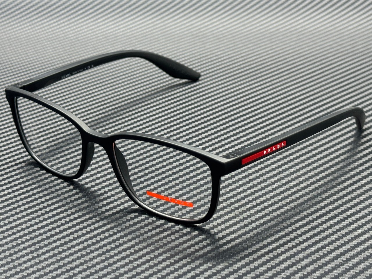 PRADA LINEA ROSSA PS 07RV 1BO1O1 Matte Black Men's 55 mm Eyeglasses