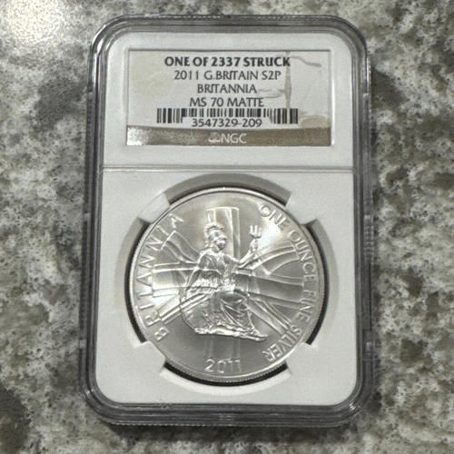 2011 G. Britain Silver 2 Pound - Britannia NGC MS-70 - 1 of 2337