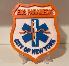 NYC EMS Paramedic Plaque - 3D Embossed Display Plaque Display NYCEMS