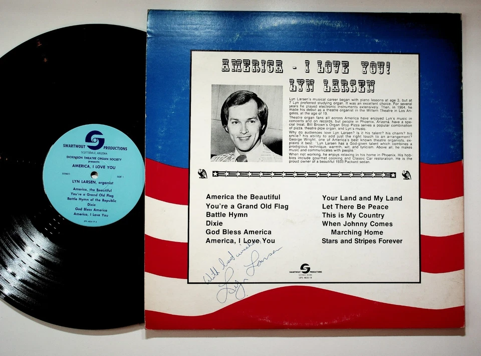 Lyn Larsen America I Love You Organ LP Dickinson Theatre DTOS-1002 Foto 2 de 4