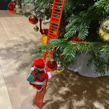 Electric Climbing Ladder Santa Claus Music Doll Christmas Ornament Decoration