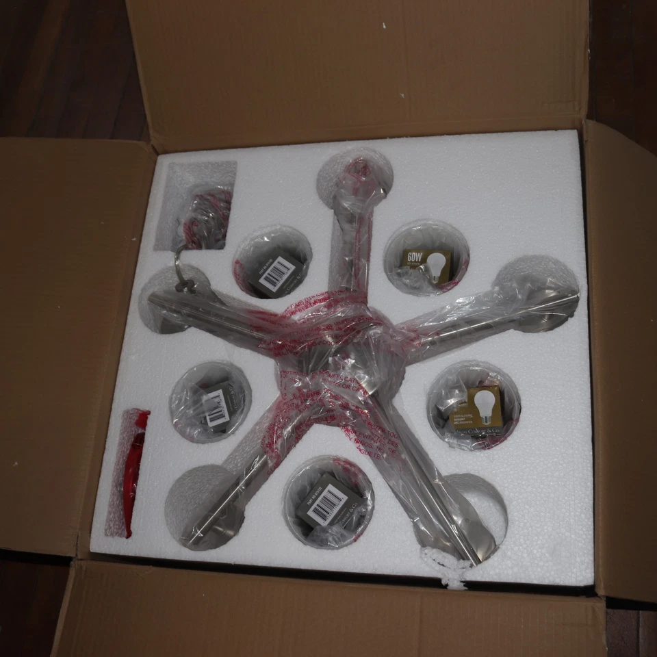 Generation Lighting Oslo Five Light Chandelier Brushed Nickel LED Chrome - Image 3 of 4