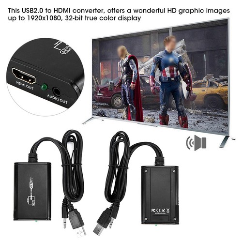 USB2.0 na + adapter audio 1080p konwerter wideo HD do systemu Windows XP FY - Zdjęcie 4 z 7