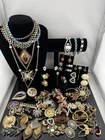 1LB VINTAGE Costume Jewelry Lot Rhinestone + SOME SIGNED Coro LIDZ BROS Trifari