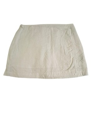 Glassons Skirt Womens 8 Size White Mini Wrap Euro Flax Linen Viscose #EE2-2
