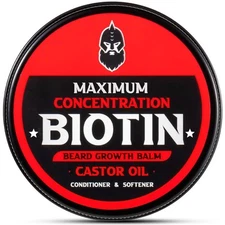 Beard Balm, Maximum Concentration Biotin, with Castor Oil and Argan & Jojoba... 
