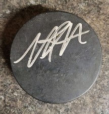 2012 Nathan Mackinnon Signed Puck Halifax Mooseheads #22 Autographed 