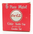 Vintage Coca-Cola Metal Coasters Set of 6 – Coke Bottle Cap Design Retro Decor