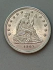 1860 Seated Liberty  Quarter--Nice XF+/AU Coin--Likely Cleaned
