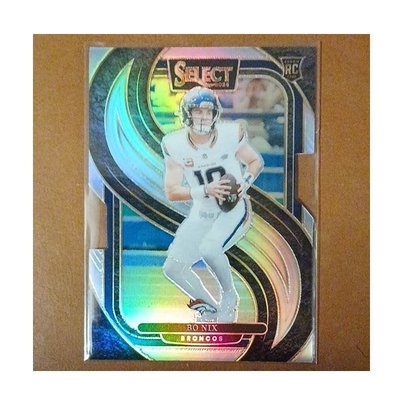 Panini 2024 Select #221 Bo Nix Premier Level Silver Die Cut Rookie Broncos
