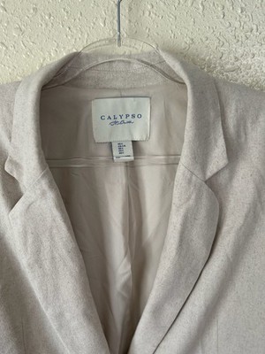 Calypso St. Barth Women's Beige Linen Blend Blazer Size L