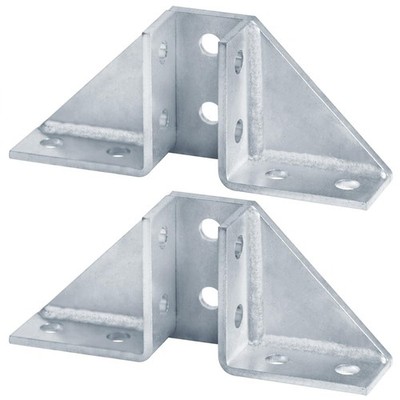 10 Hole Double Gusset Wing Fitting Corner Bracket 15/8'' Strut Channel 2 PCS