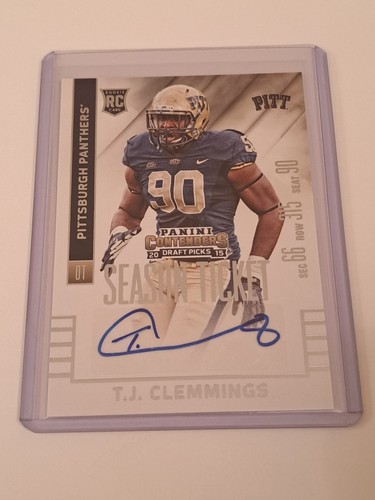 2015 Panini Contenders Draft Picks Auto #238 TJ Clemmings Pitt Panthers - Picture 3 of 3
