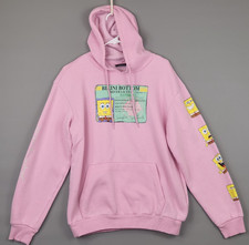 SpongeBob SquarePants Bikini Bottom Hoodie Sweatshirt Drivers License PINK Sz M
