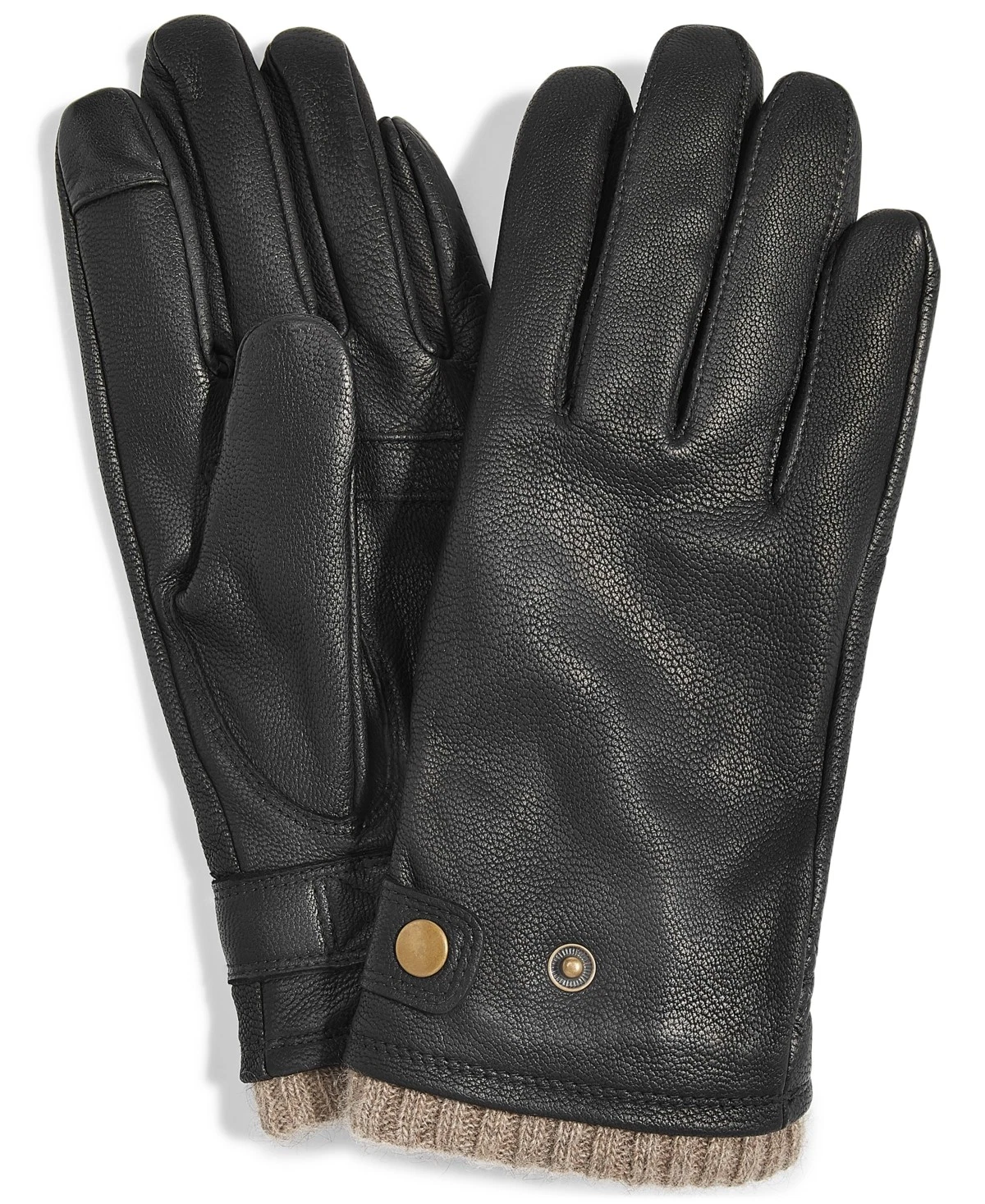 Club Room Mens Quilted Cashmere Tech Gloves Black Medium