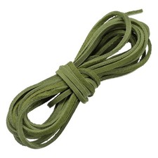 4.37 Yard 3mm Flat Leather Cord Braiding String for DIY Crafts Green
