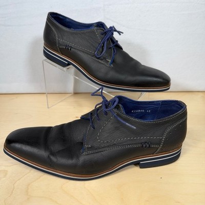 Braend Blue Leather Dress Shoes Oxfords Lace Up Mens Size 42 EU