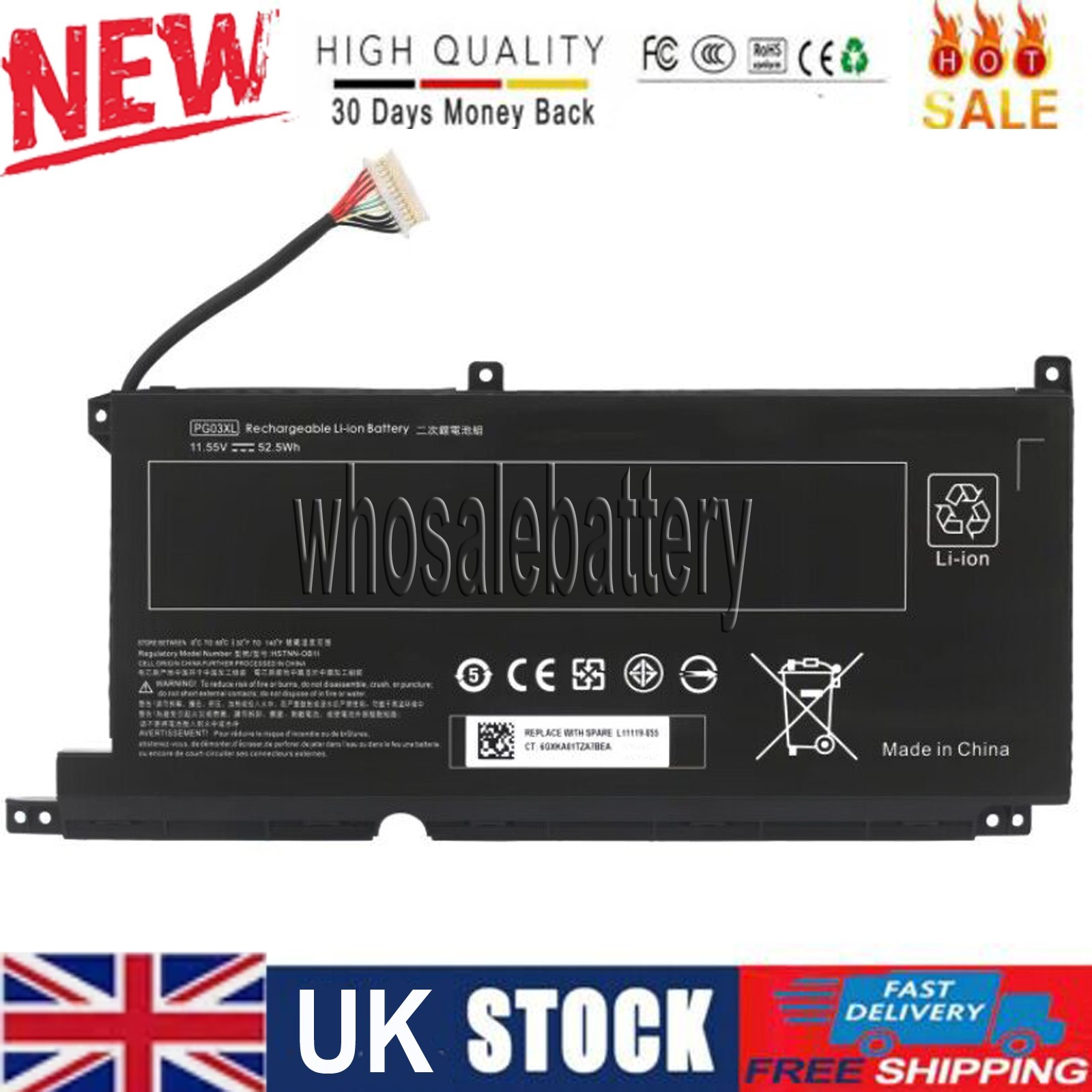 PG03XL L48495-005 BATTERY FOR HP PAVILION 15-DK 831532-421 HSTNN-LB7C 831758-005