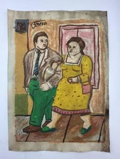 Fernando Botero COA Art Painting Original Drawing Vintage Paper Signed