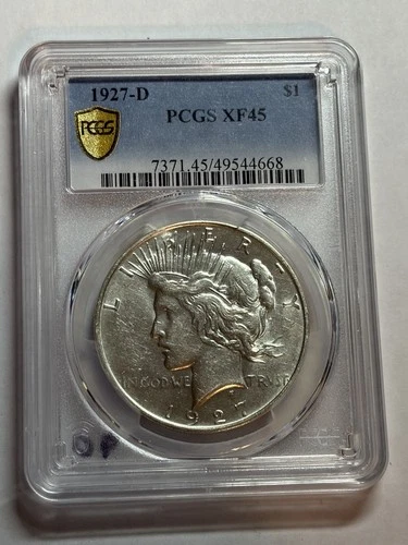 1927-D $1 Peace Silver Dollar PCGS XF45 Better Date