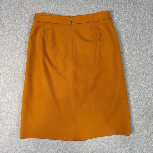 Ann Taylor's Loft Pencil Skirt Women's 6 Mustard Yellow Knee Length Pleat Front - Picture 3 of 7