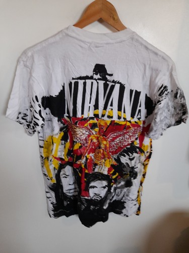 Vintage Deadstock Nirvana T-Shirt AOP Unworn Rags 72 ( Mosquitohead?) Rare - Picture 2 of 9