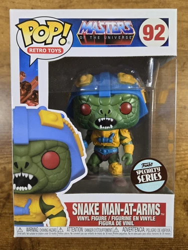 VAULTED Funko POP! MOTU #92 SNAKE MAN-AT-ARMS, 2021 Specialty In Protector, New 