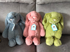 New Genuine JELLYCAT Bashful Sorrel/Dusky Blue/Moss Medium Bunnies