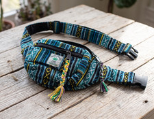 Unisex Blue Himalayan Cotton Hip Bag, Boho Fe...