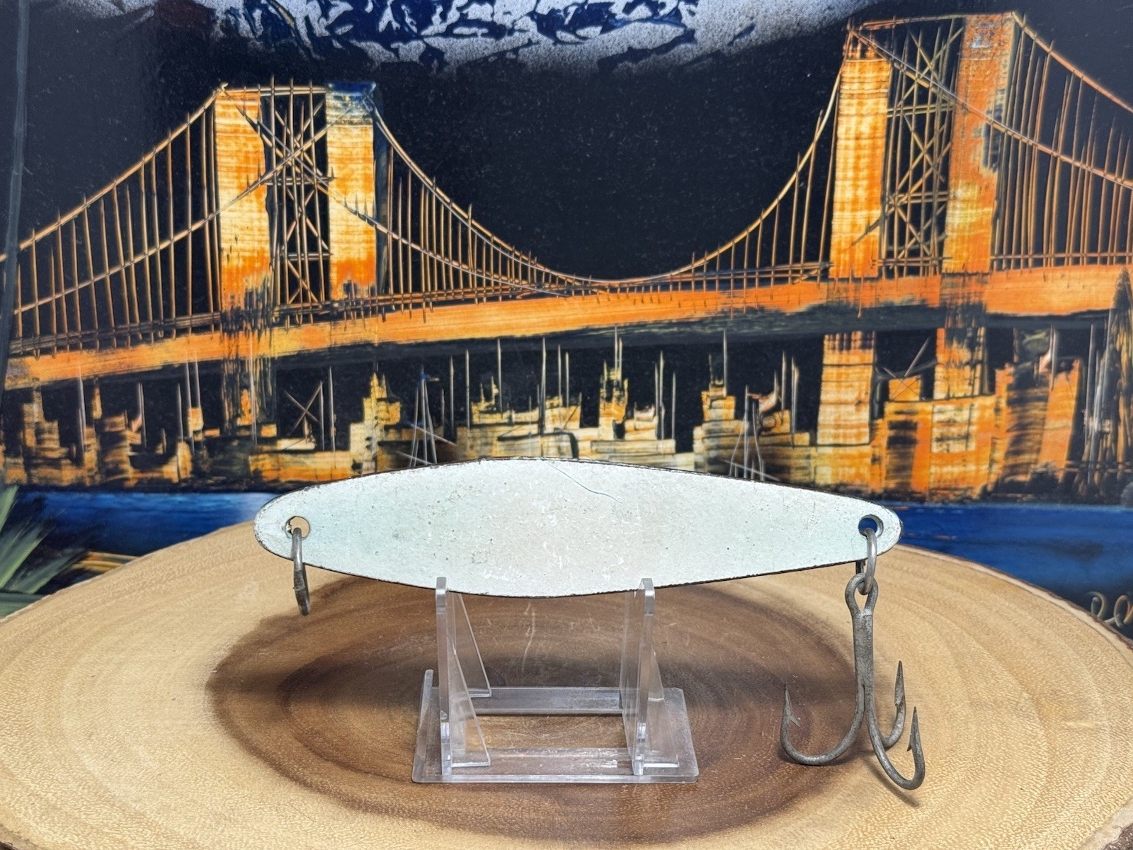 Vintage Salas HOLIDAY SPECIAL Jr. Fishing Iron Jig, 7.0 Ozs, “Green/White/Brown