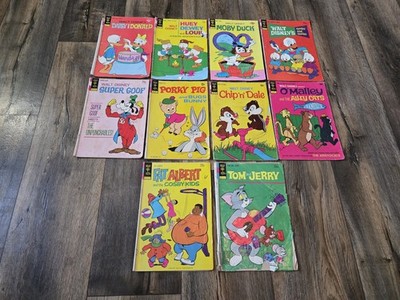 Vintage Gold Key Comics Walt Disney  Lot Of 10, Donald, Goofy, Bugs Bunny 1970's