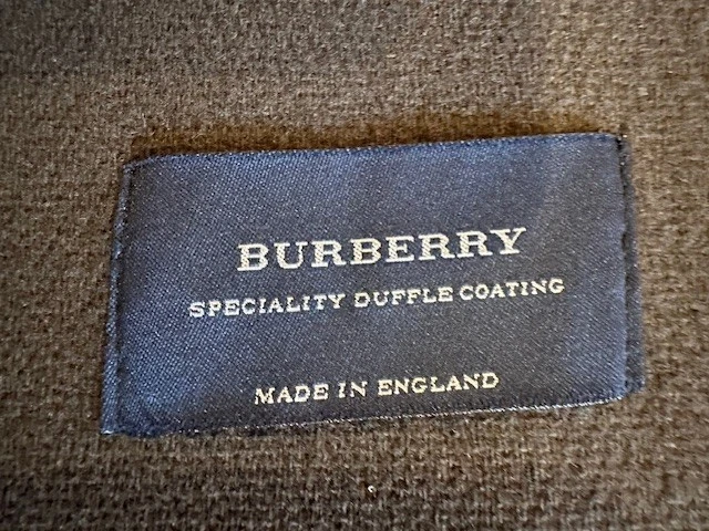 BURBERRY London Duffle Coat Mens Medium Olive Brown Toggle Hooded Jacket image 9