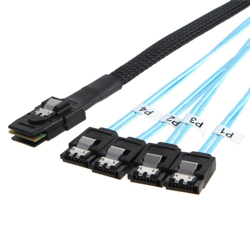 Mini SAS Cable SFF-8087 To 4 SATA3.0 Straight/Elbow 7PIN Hard Drive Data Cable - Picture 15 of 18