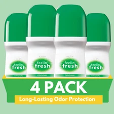 Avon Feeling Fresh Deodorant Antiperspirant Roll-On, 2.6 fl. oz (Pack of 4)