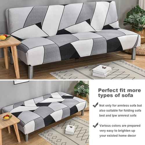 Printed Futon Covers Stretch Sofa Bed Slipcover Anti Slip Elastic Couch Cover - Picture 47 of 90