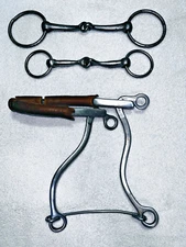Horse Bit Lot of 3 --1 Japan O Ring Snaffle Chain Hackamore