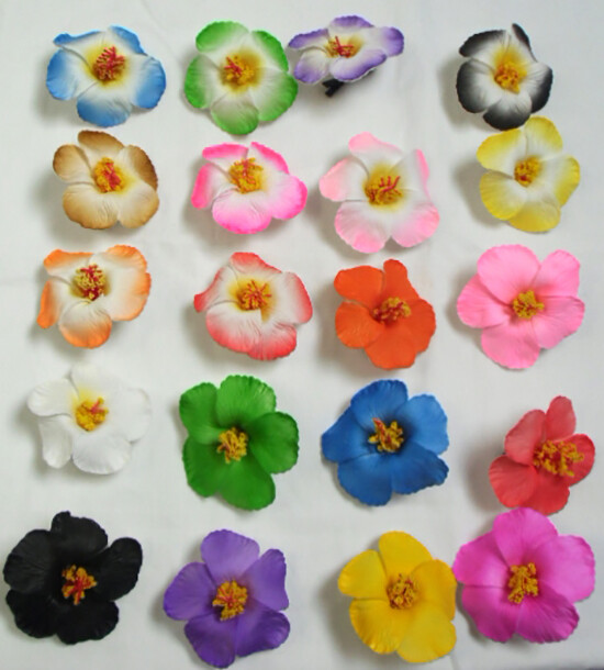 Pince à Cheveux Fleur Hibiscus - 20 Couleurs Disponibles - Style Pinup Rétro Vintage - Neuf